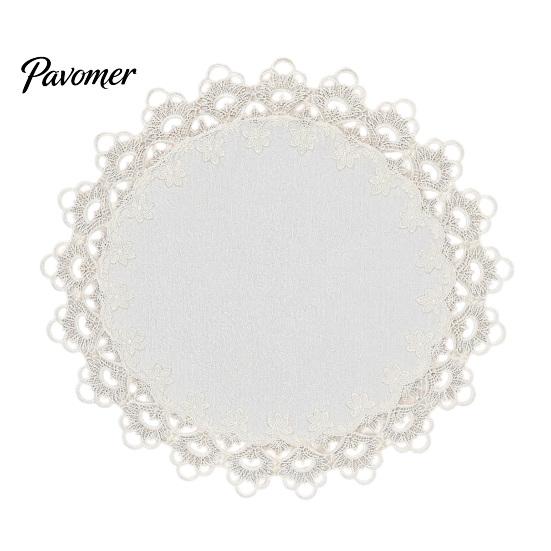 Romantic Simple Design Placemat White Lace Placemat, Foldable Soft Anti-Wrinkle Table Mat, Heat Hollow Mat Resistant Non-Yellowing Durable Dining