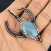 Aquamarine 999 Copper Wire Wrapped Pendant, Handmade Gemstone Pendant Jewelry, Gifts For Wife Brand New Pendant