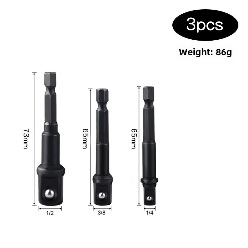 Set convertor priză cu 8 piese: Mâner hexagonal de 1/2, 1/4, 3/8 inch cu conexiune cu bile