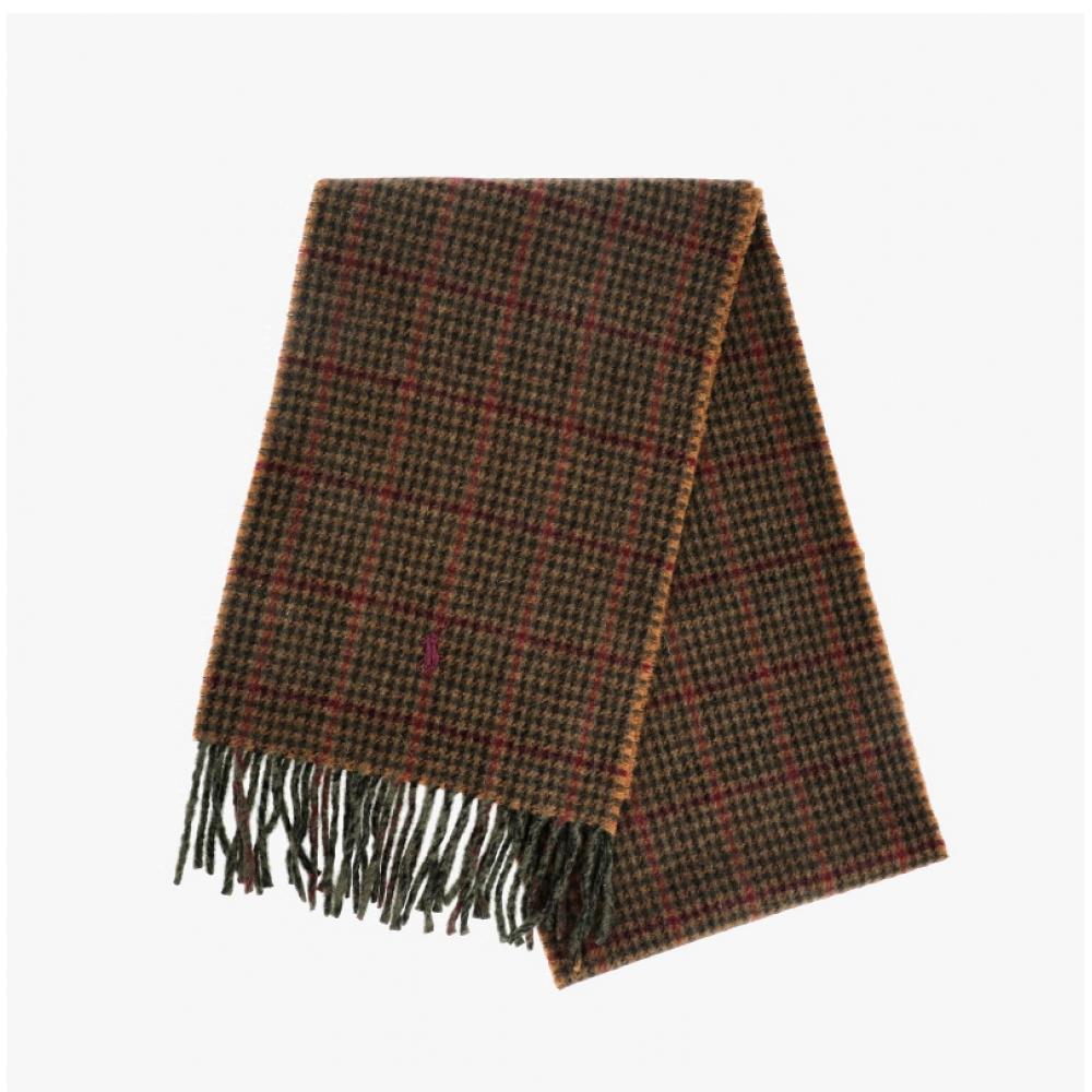 Polo Ralph Lauren Pc0945 312 Pony Plaid Check Double Face Fringe Muffler
