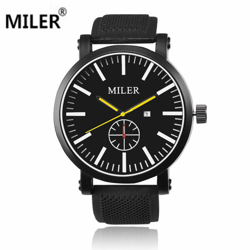 

Новый дизайн MILER, часы со стрелками, высококачественные силиконовые мужские спортивные повседневные модные часы с круглым циферблатом