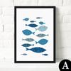 3 sätze Mediterranen stil dekorative malerei abstrct blau fisch zimmer moderne einfache malerei frische schlafzimmer wand poster