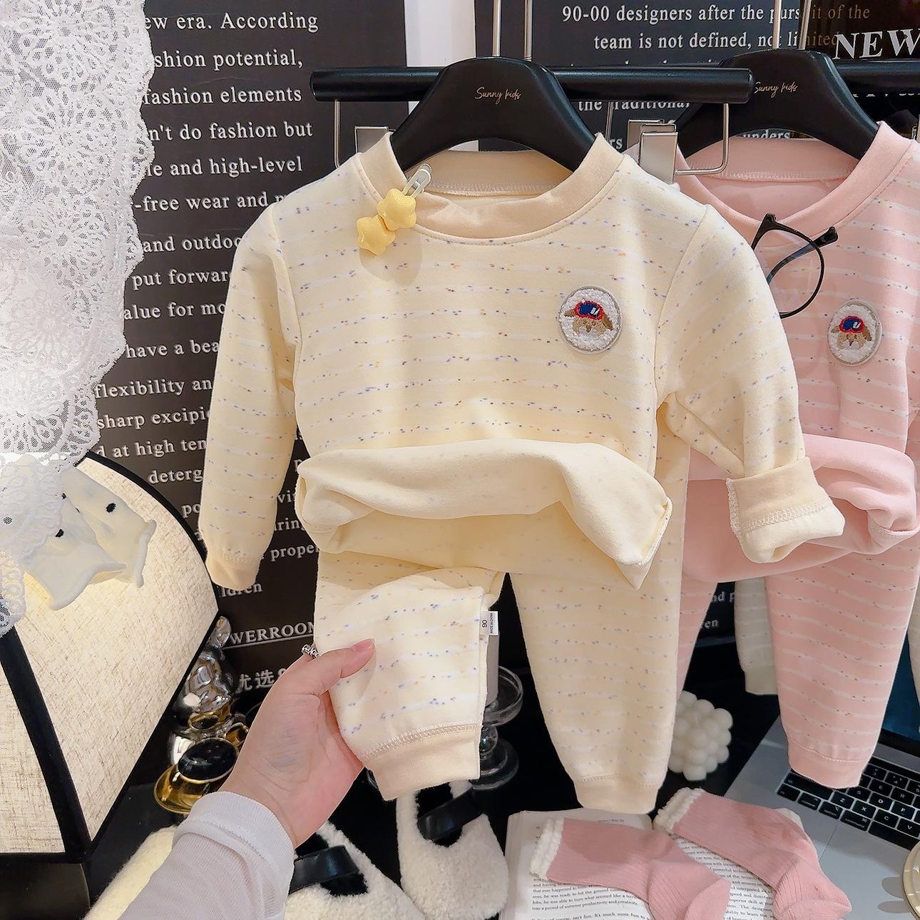 

Детский комплект термобелья, осенняя одежда, комплект осенних брюк, пижама, домашняя одежда, комплект для маленьких, средних и больших детей 150cm