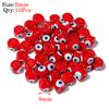 Round Lampwork Evil Eye Beads Liuli Flat Loose Fashion Jewelry For Bead Diy Handmade Bracelets Phone Charm Components