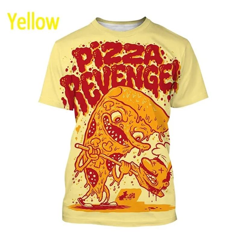 Pizza 3D Printing T Shirt Man Summer O-Neck Short Sleeve Oversized Top Casual Tee Loose Streetwear Harajaku