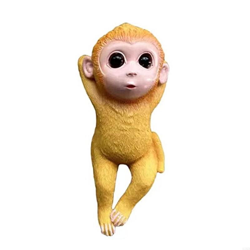 62KD Monkey Container Accessories Resin Decors Monkey Sculpture Planter Pots Hangers for Plant Lover and Children