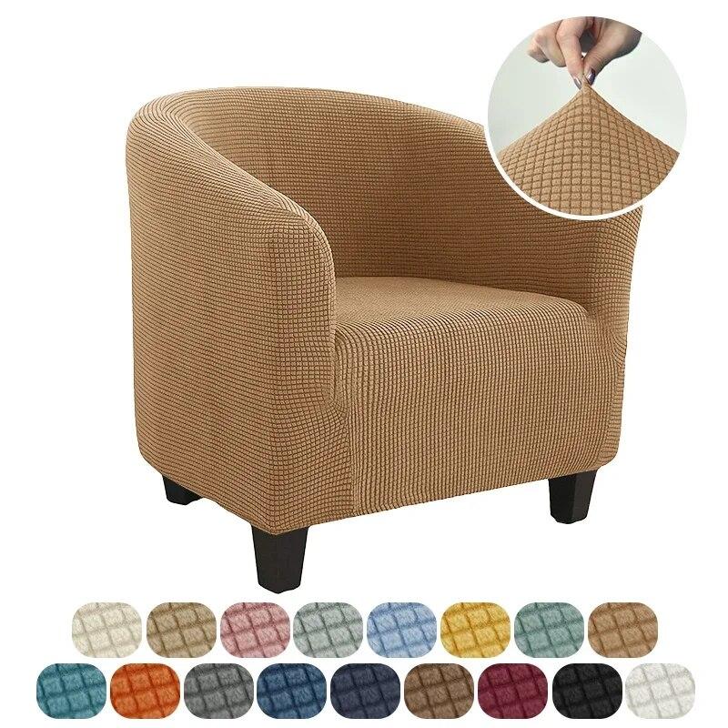 Polar Fleece Armchair Cover Stretch Tub Chair Slipcovers Living Room Elastic All-inclusive Single Sofa Protector Case Home Decor