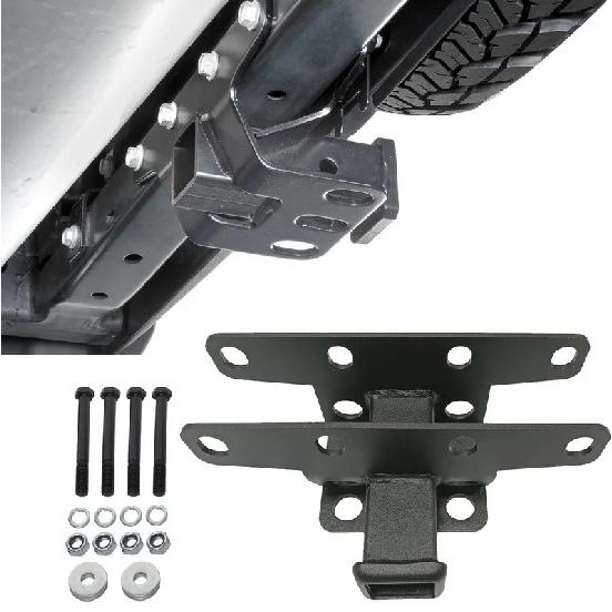 2 INCH Rear Bumper Towing Trailer Tow Hitch Receiver Metal Kit for Jeep Wrangler JK JL 2007-2023 2Door 4Door