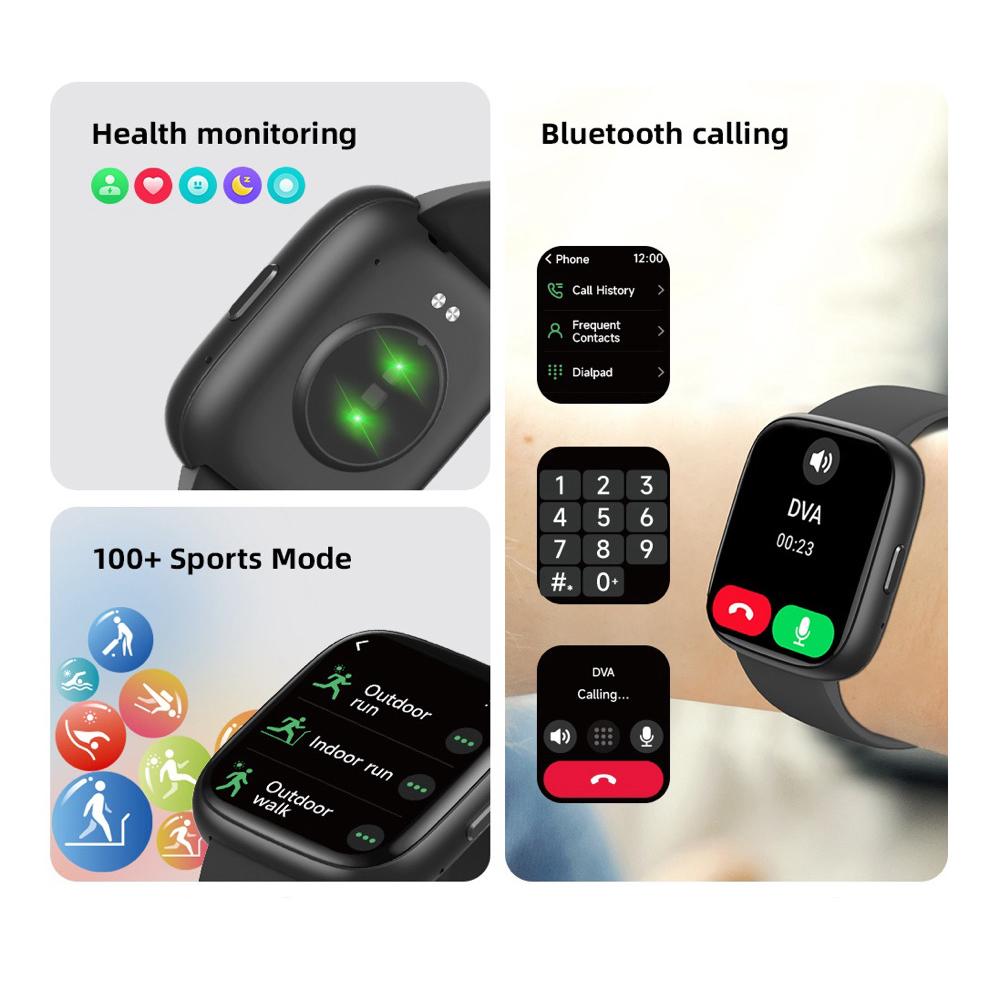 New Fashion Sports Blue Tooth Call Men Women Smart Watch Voice Assistant Waterproof Lady Heart Rate Health Weather Smartwatch