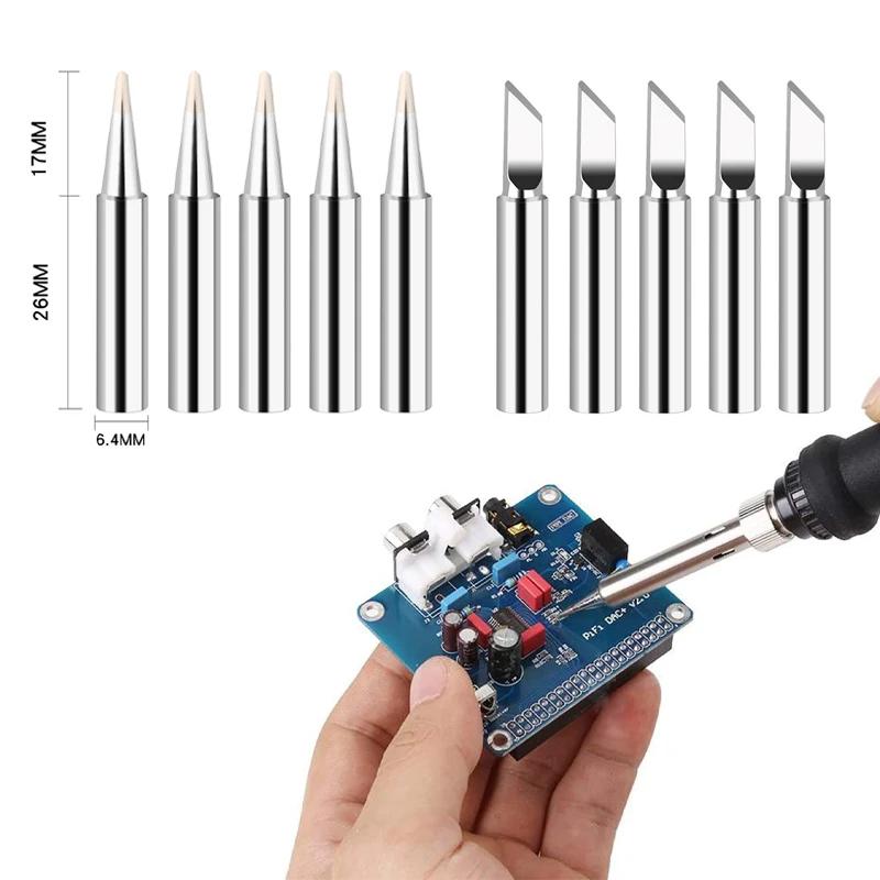 5Pcs Soldering Iron Tips K/SK/B/I/IS/1C/2C/3C/4C/2.4D/3.2D Soldering Iron Tips Set 900M-T Series BGA Soldering Tool Accessories