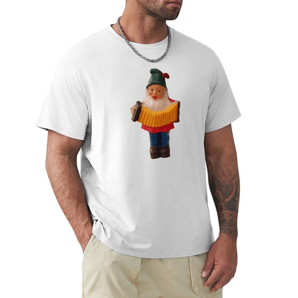 Gnome Playing The Concertina T-Shirt Oversized Graphic Tee Man T Shirt Anime Figures Anime T Shirts Mens Graphic T-Shirts
