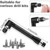 21 Pcs Right Angle Drill Attachment Set Includes 2Pcs Flexible Drill Bit Extension 3Pcs 360° Rotatable 1/4 3/8 1/2" Impact Grade Socket Adapter 3Pcs