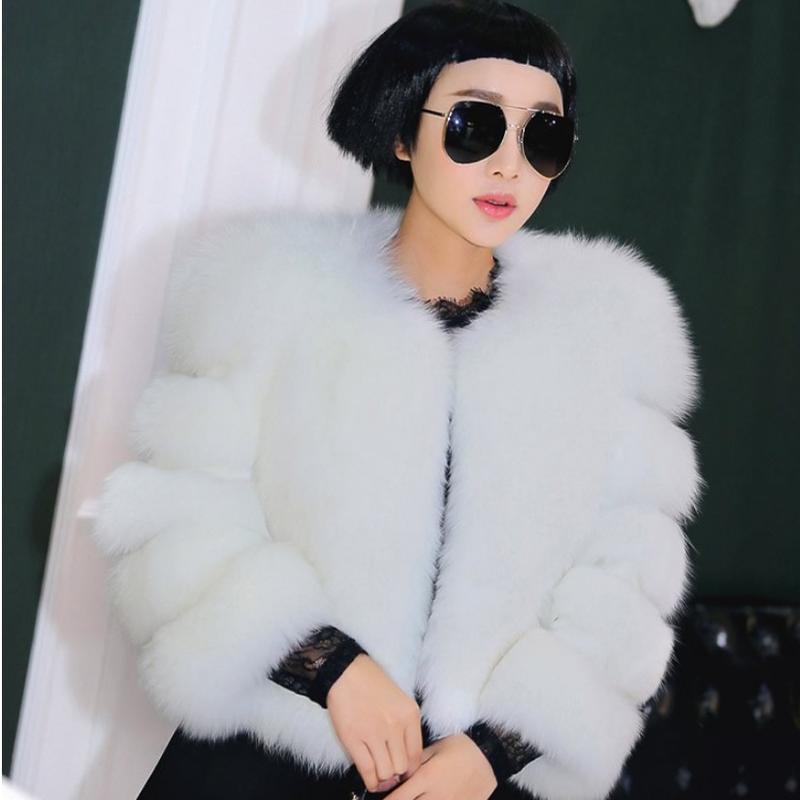 New Fashionable Winter Korean Edition Faux Fox Fur Grass Slim Fit Small Coat Faux Fur