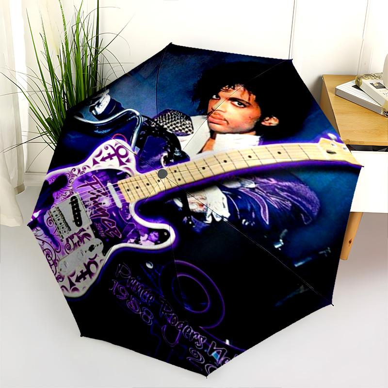 Mystic Guitar Moon Dove Folding Umbrella Portable 8 Paraphenoid Bones Gift Travel Umbrella Sun Umbrella