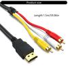 AV to 3RCA Cord for Gaming Consoles Gold Plate Connectors Enhances Durability Compatibility for PC/Laptop Accessory