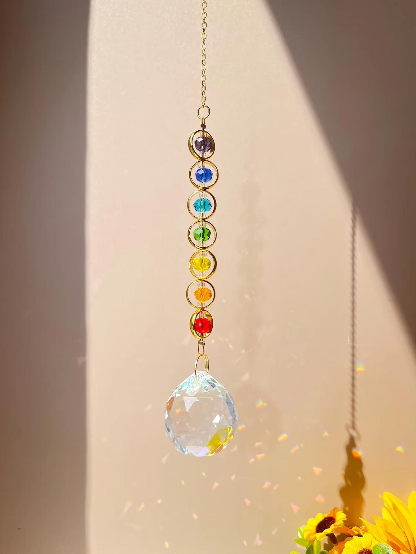 

1 шт. Crystal Suncatcher Mobile Meditation Home Decor Rainbow Maker Prism Suncatcher (Веселка і фантазія)