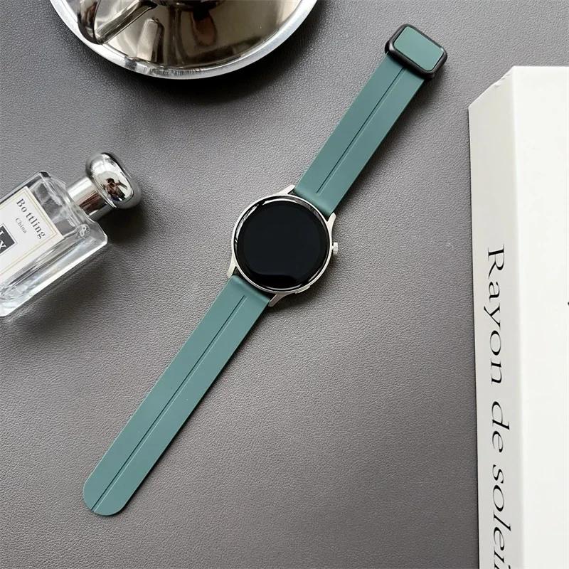 20/22mm Magnetic clasp Silicone Strap For Samsung Galaxy Watch 4 5 6 pro 40mm 44mm 45mm 42/46mm bracelet for Huawei GT3 pro band