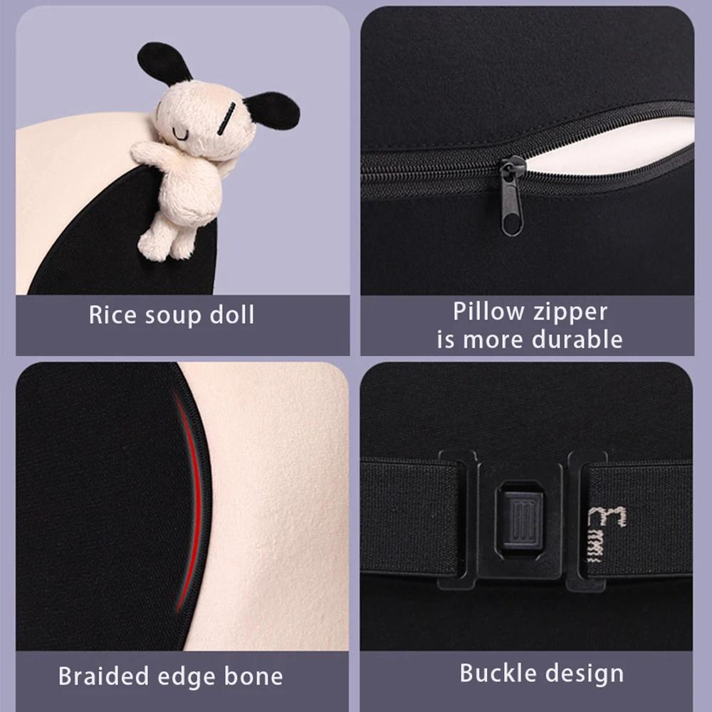 Car Neck Pillow Protective Lumbar Back Support Breathable Memory Foam Car Headrest Cushion Relieve Stress Car Interior Accessori