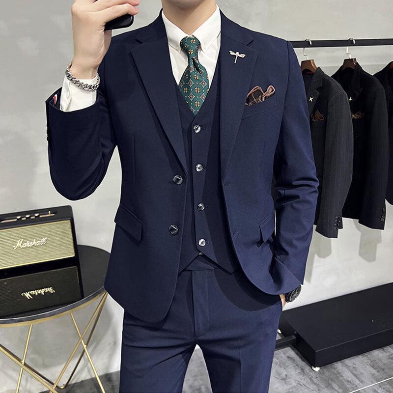 Hengyuanxiang Men's Plus Size Two-Button Suit Set