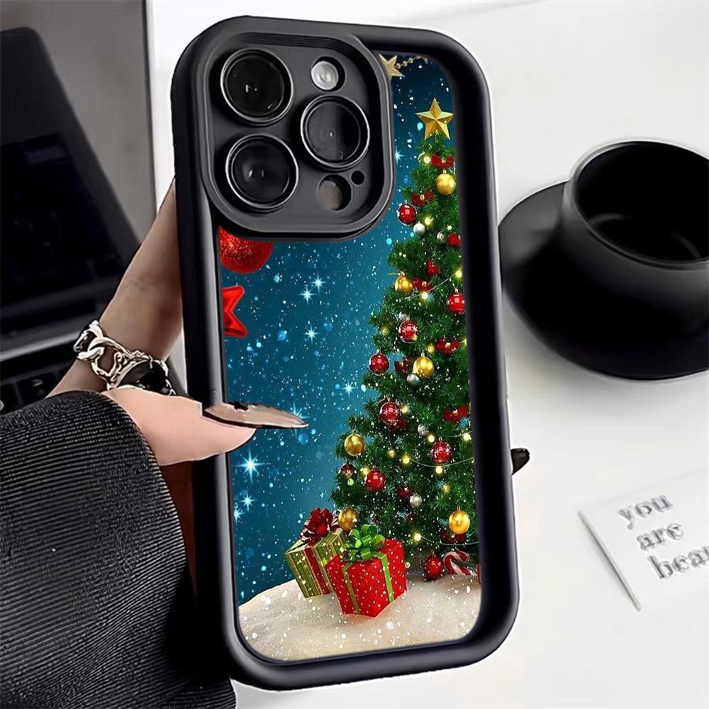 N117 New Year Merry Christmas Art Soft Angel Eyes Phone Cases for Samsung S23 S24 Ultra S21 FE A54 A34 A13 A14 A06 A24 Realme12 Vivo Shockproof Cover