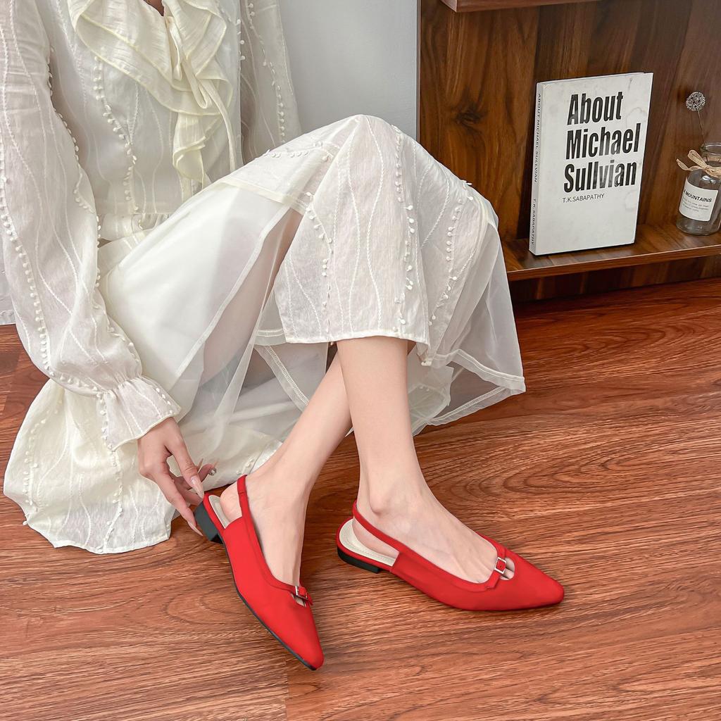 Women's shoes summer new fashion pointed temperament outer wear with skirts versatile fashion shoes soft soles not tired feet single shoes