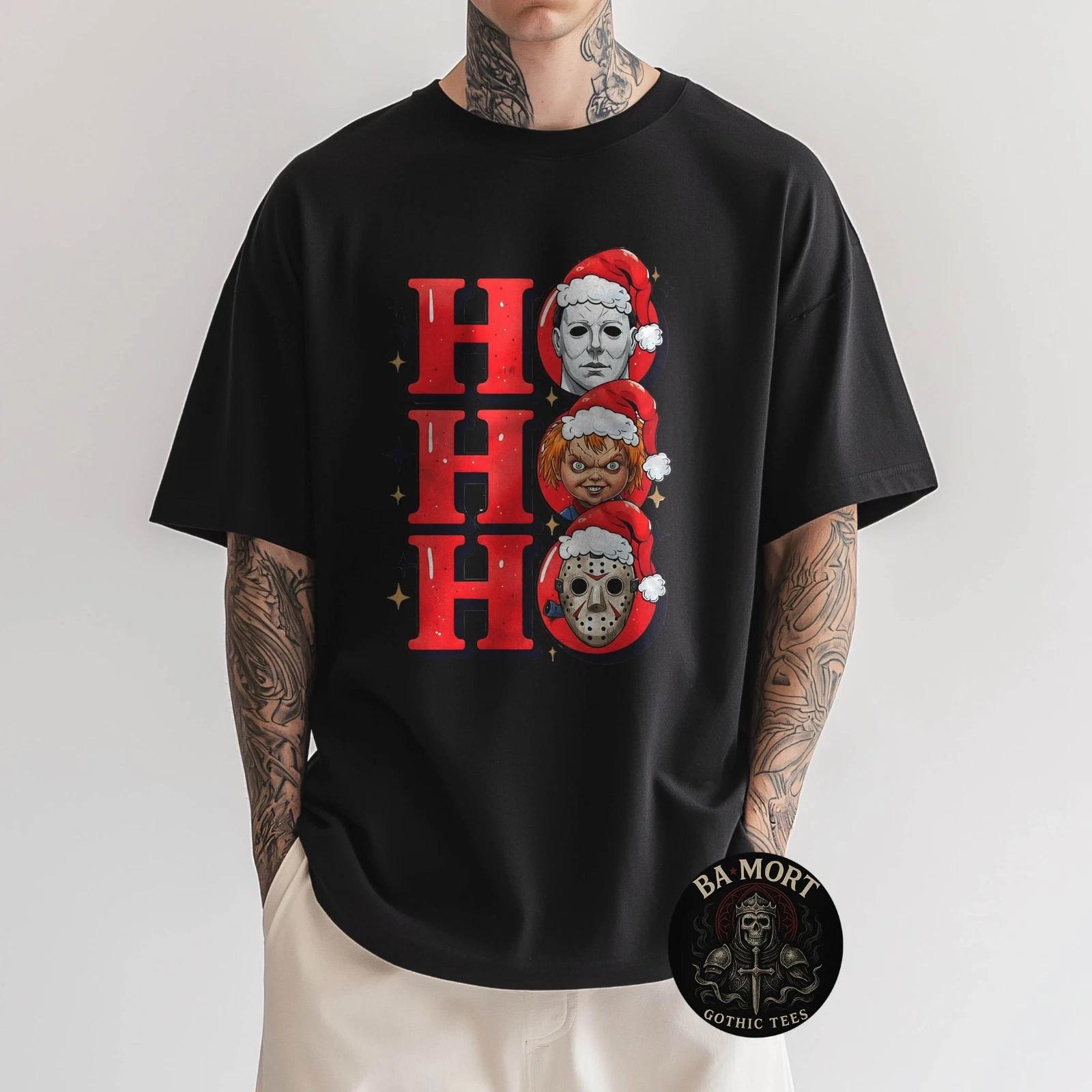 Dark Humor For Christmas Ho Ho Ho Parody T-Shirt XXL