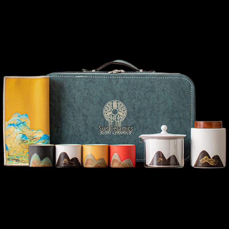 Qianli Jiangshan Ceramic Travel Tea Set