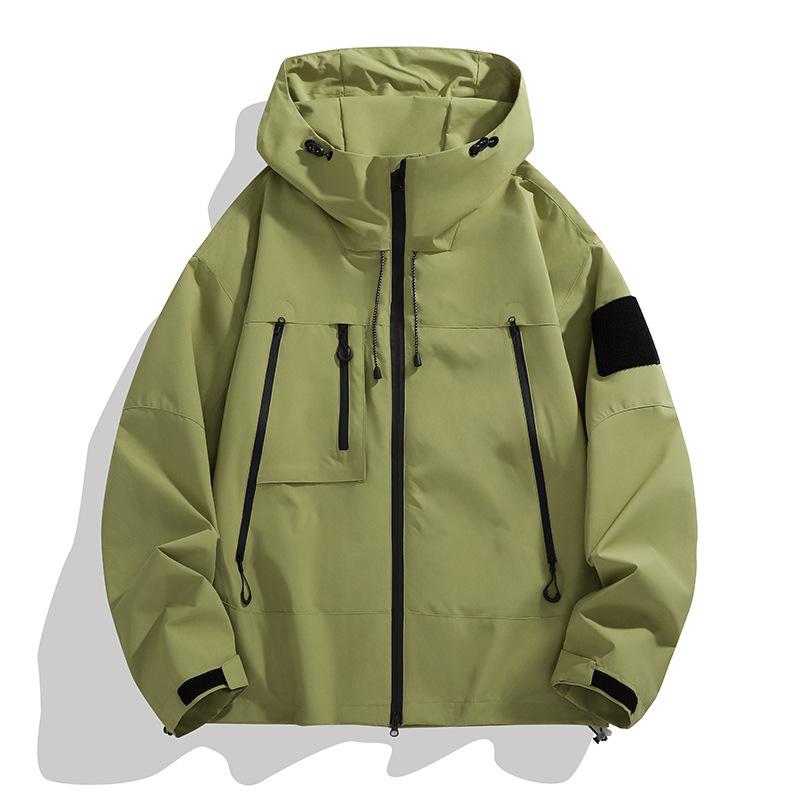 Outdoor Jacket Men Windproof Waterproof Mountain System Rushing Jacket Workwear Hooded Jacket Couple Fishing Mountaineering Clothing