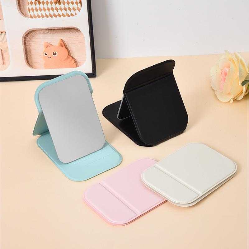 Compact Foldable Travel Makeup Mirror - Portable Handheld Mini Pocket Mirror for Student Dorms