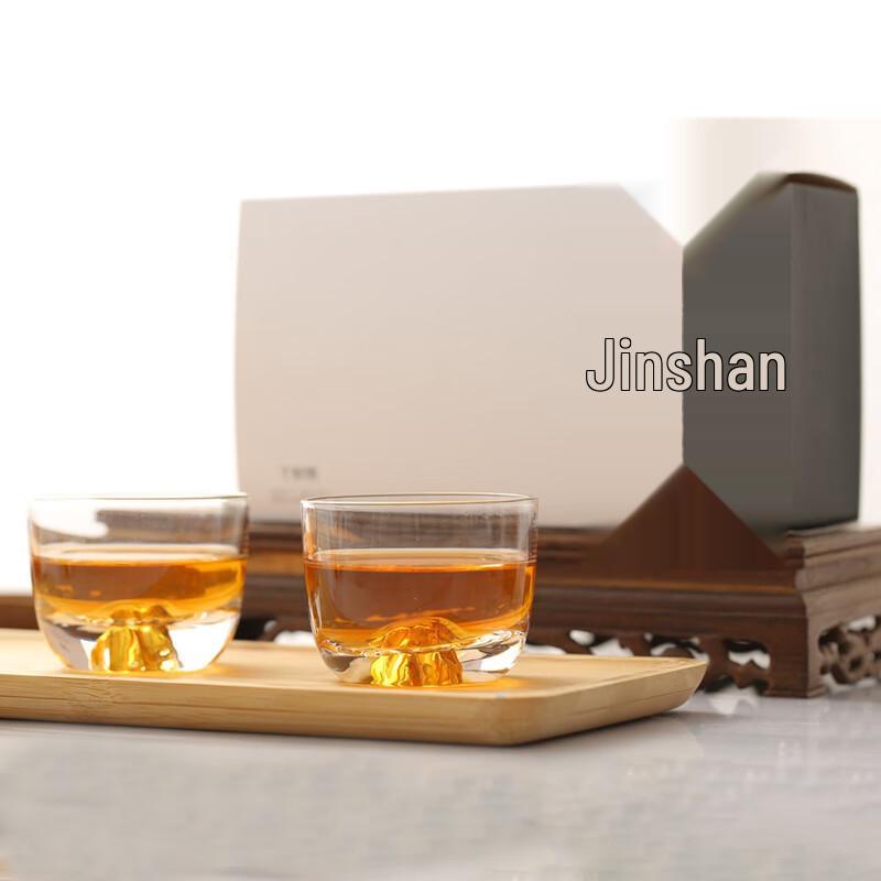 Gold-Painted Crystal Glass Tea Cup Set