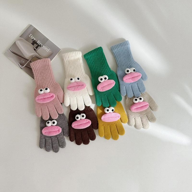 Weiche & Warme Fingerlose Handschuhe Verspielte & Bunte Fünffingerhandschuhe für Jungen & Mädchen Perfekt für Herbst & Winter Langlebig