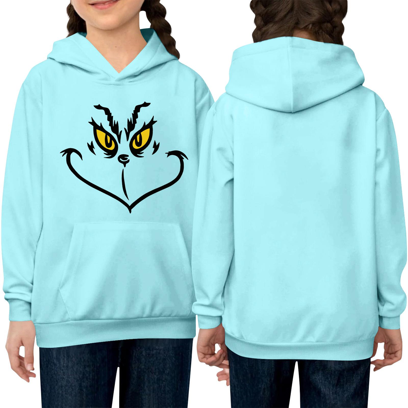 

Children s Long-sleeved Loose-fitting Pullover Hoodie With Drawstring And Solid Color 150