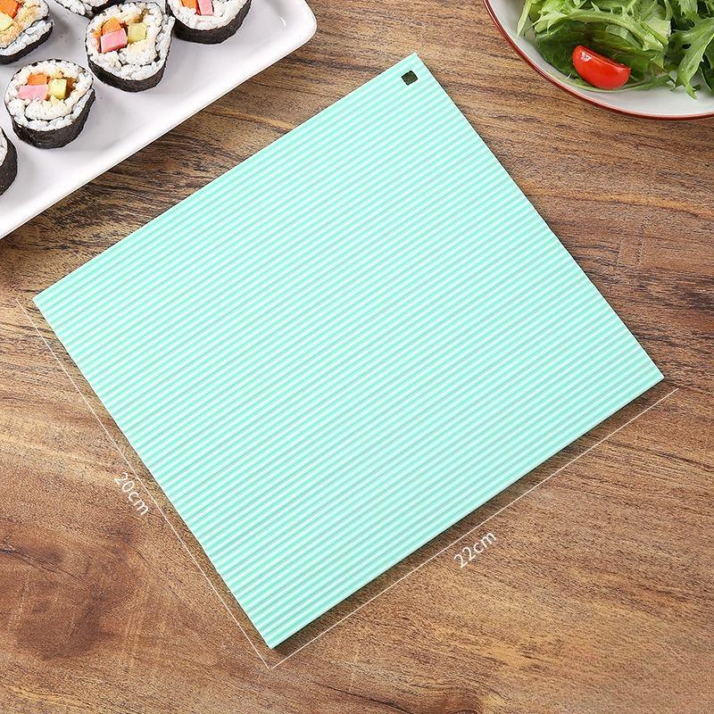 

Сделайте ролл для суши, силиконовый инструмент для рисовых шариков с морскими водорослями, имитация бамбуковой шторы, двусторонний ролл из клейкого риса с морскими водорослями синий