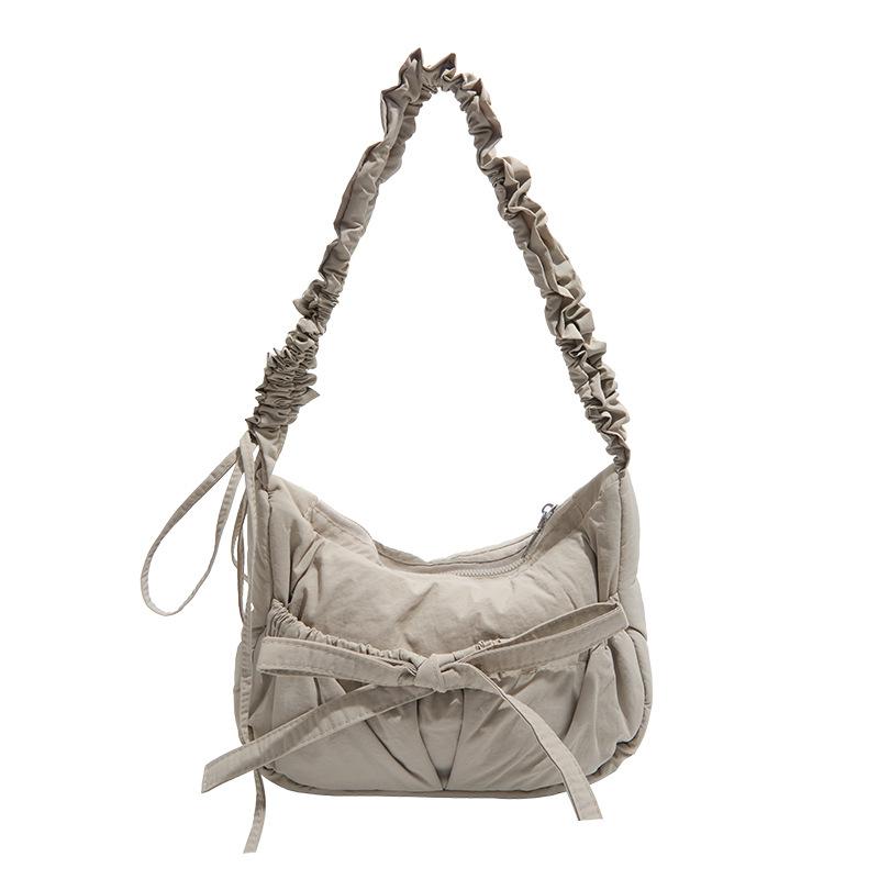 Dumpling Bag 2025 Autumn and Winter Niche Versatile Cloud Bag Pleated Cloth Bag Women's Lightweight One-shoulder Messenger Bag Dumpling Bag Tide