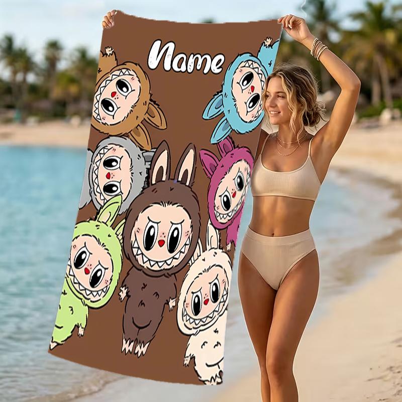 Customizable personalized beach towels Lububu themed designs.Suitable for the beach, yoga, sports;ideal as beach accessories