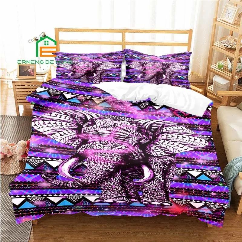 Animal Elephant Art Pattern Duvet Cover Set Bedding for Aldult Kids Bed Set Game Quilt Cover Comforter Cover Bedding Set