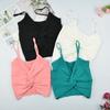 Summer New Sexy Spice Chic Butterfly Wrapped Chest with Slim Knit Suspenders Vest Female