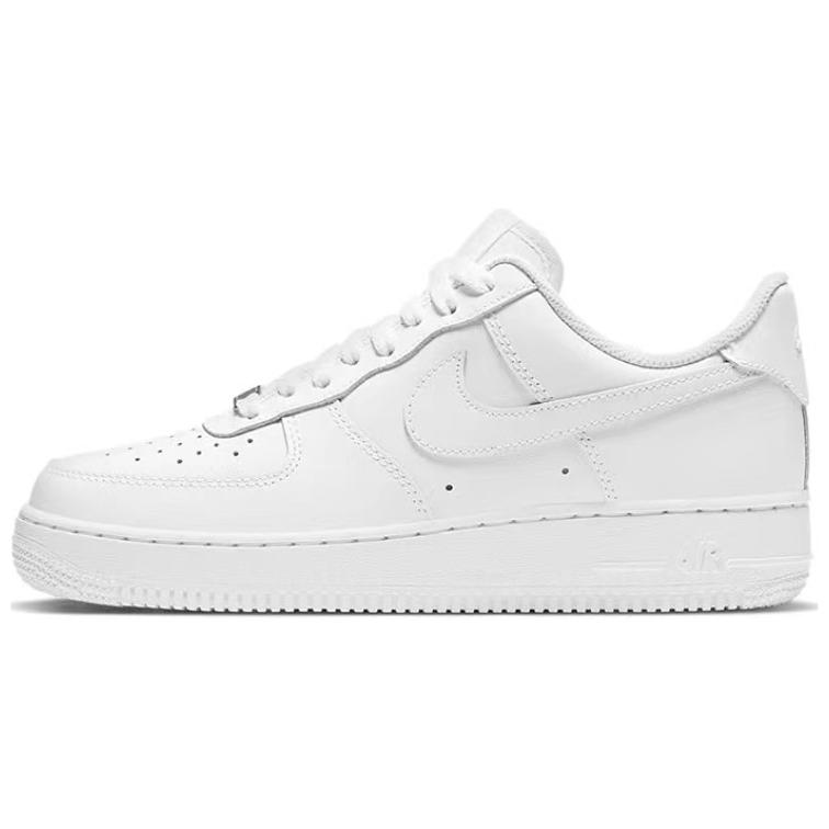 Nike Air Force 1 Slip Resistant Abrasion Resistant Low Top Skateboard Shoes Men's White Brown 315122-111(Team18-)
