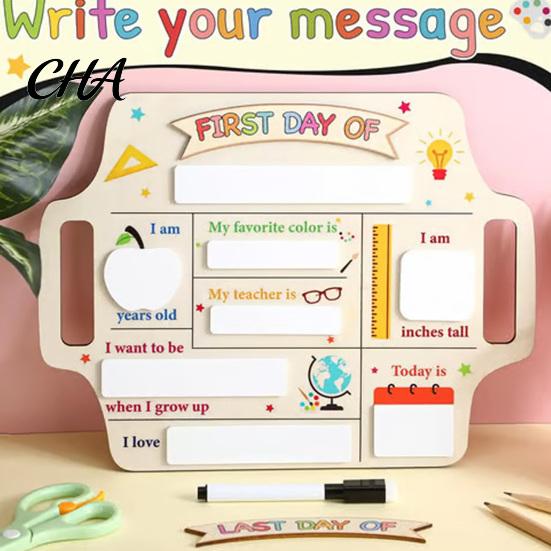 Reusable Menu Board First Day of School Sign, Wooden Chalkboard Sign for Kids, Back Message Center to Decorations Supplies Kindergarten Preschool and