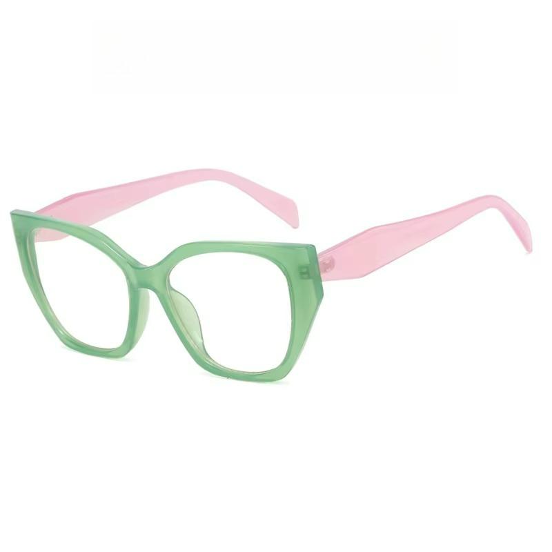 Polygonal Cat's Eye Retro Simple Women's Fashion Sunglasses Transparent Lenses Are Suitable for Daily Home Leisure Accessories