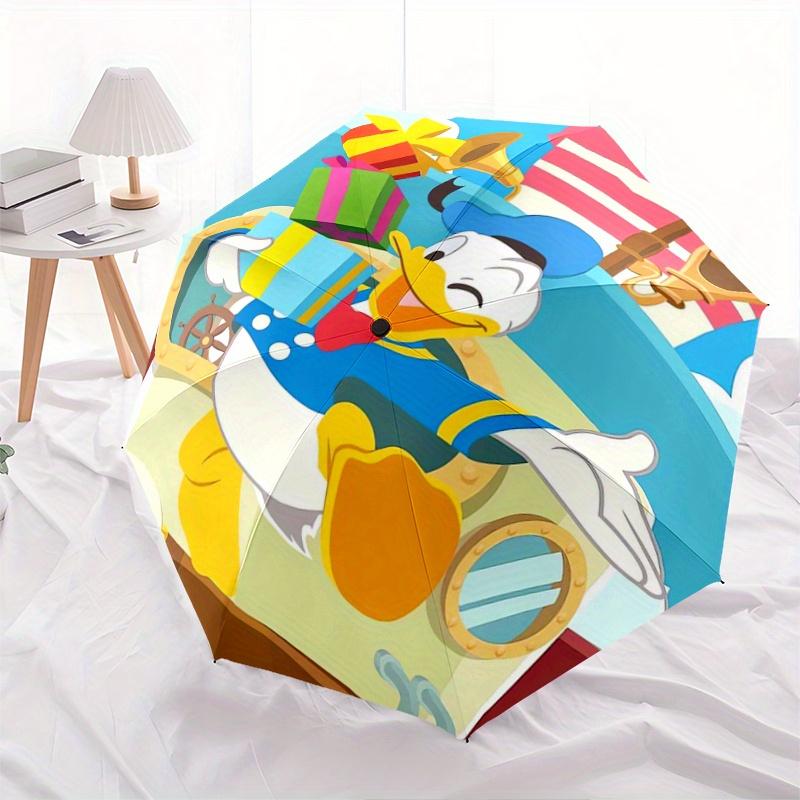 

1pc Gift Donald Duck Automatic Opening and Closing Umbrella - Lightweight 3-Fold Design, Suitable for Fans, Travel, Daily Use, Interesting S