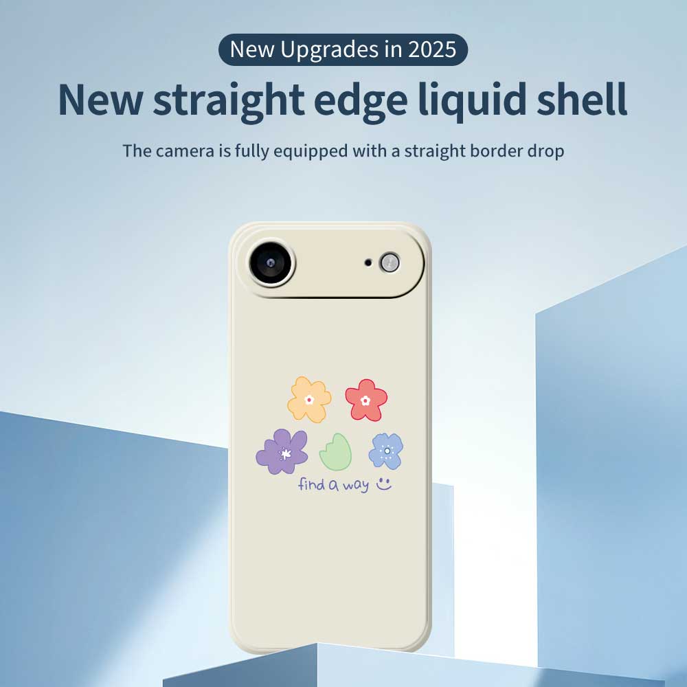 For iPhone 17 Air Case Five Colors Flowers Pattern Printing Straight Edge TPU Phone Back Cover