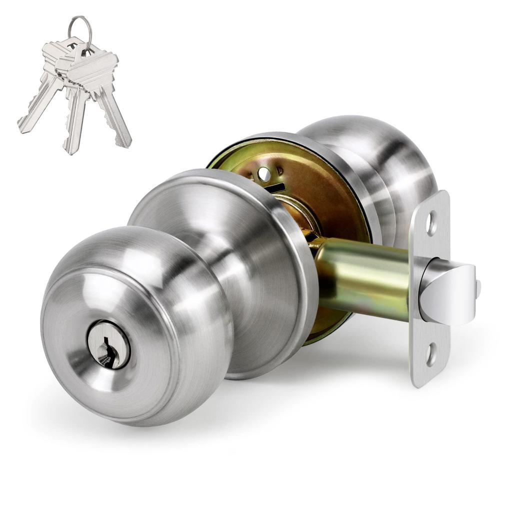 Maniglia per porta con serratura rotonda Manopola per porta in lega di zinco Maniglie per porta in metallo Manopola con chiave Maniglie per porte interne