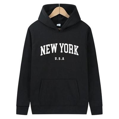 York U.S.A City Hoodies Men Women New Fashion Letter Printed Graphic Sweatshirts Loose Casual Harajuku Hooded Pullover Sportwea