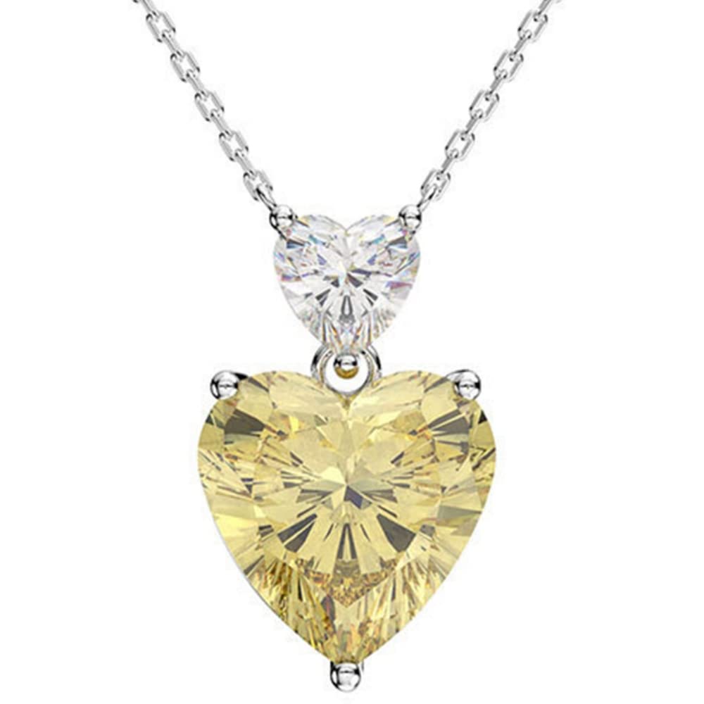 

Necklace Heart Pendant Silver 925 Metal Hypoallergenic Anniversary Birthday Present Women [JDE] Women s (Yellow) жовтий
