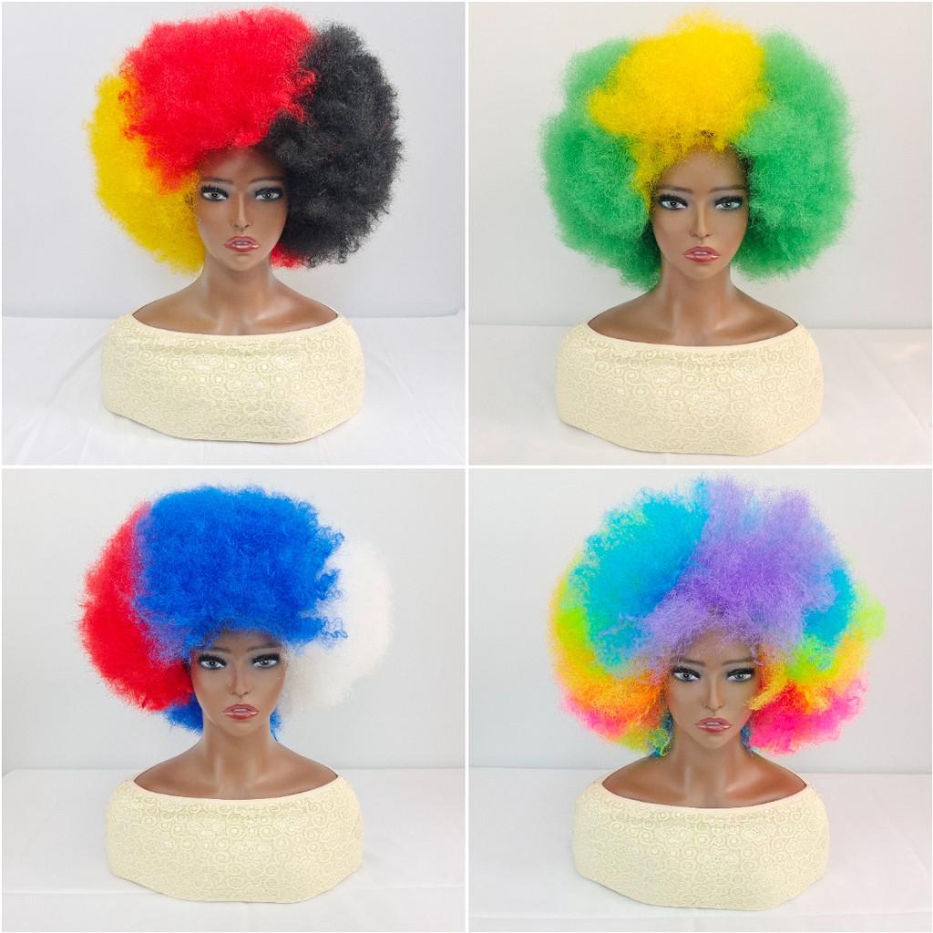 Afro-Perücke mit bunter Mischung für Damen und Jugendliche Synthetisches Haar