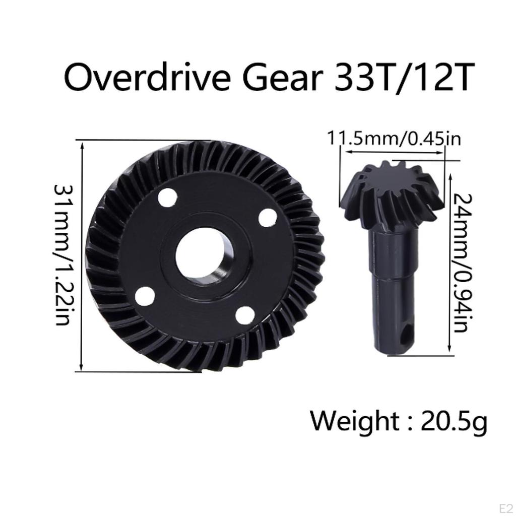 Differential Axle Gear Replacement Heavy Duty Steel Spiral for 1/10 RC Car DIY