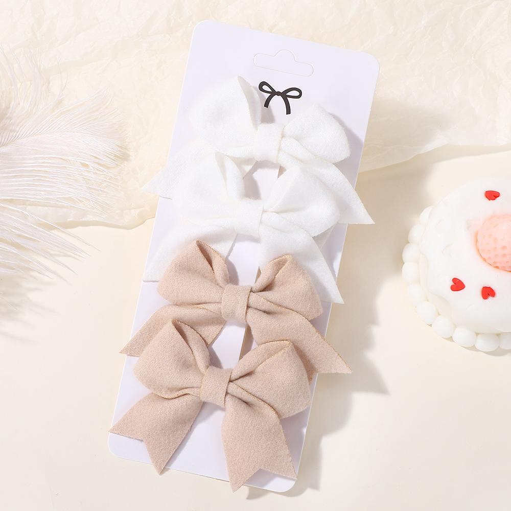 LOVEKIKI 4Pcs/lot 2.75inch Bowknot Hairgripes for Girls Lovely Hairbangs Hairclip Cute Baby Boutique Kids Hair Accessories