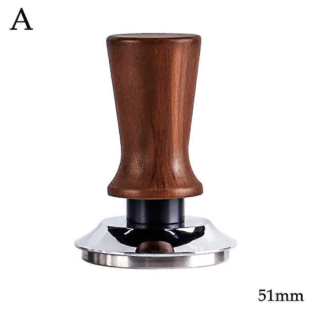 Coffee Powder Press Solid Wood Handle and Stainless Steel Elastic Powder Ham less