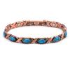 Retro Blue Turquoise Magnetic Ladies Bracelet - Pure Copper Design